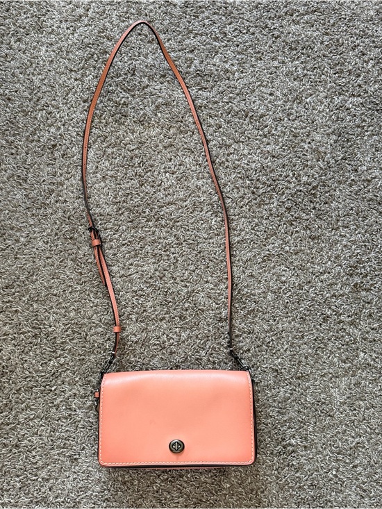 Coach Handbags - Coach Dinky 37296 Coral Glovetanned Leather Crossbody